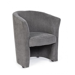 [SAM-B0743177] Poltrona in legno e tessuto Antracite BELIZE 64,5x63x h76 cm - Samnite