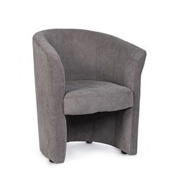 [SAM-B0743179] Poltrona in legno e tessuto Grigio Scuro BELIZE 64,5x63x h76 cm - Samnite