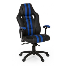 [SAM-B0710222] Poltrona ufficio con braccioli Spider blu in similpelle - Samnite