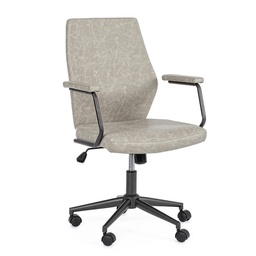[SAM-B0710645] Poltrona ufficio schiemale basso ecopelle grigio chiaro Jamie - Samnite