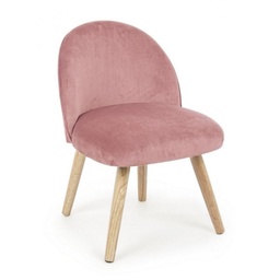 [SAM-B0748171] Poltroncina vintage in tessuto Rosa Antico ADELINE 47x57x h76 cm - Samnite