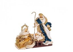 [SAM-B0937226] Sacra Famiglia Eden Stand Blu-Oro 25X27H - Samnite
