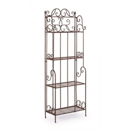 [SAM-B0720431] Scaffale pieghevole quattro ripiani in acciaio Marrone MELANIE 57x28x h164 cm - Samnite