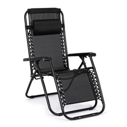 [SAM-B0815028] Sedia a sdraio Martin nero da esterno - Samnite