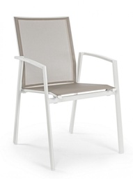 [SAM-B0662232] Sedia arredo giardino con bracciolo  bianco Cruise - Samnite