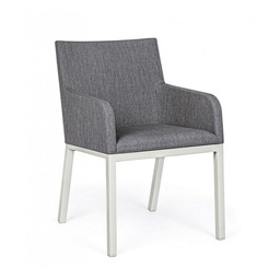 [SAM-B0663041] Sedia in alluminio verniciata a polvere grigio cm 55x 62x 82h - Samnite