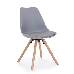 [SAM-B0733422] Sedia moderna legno plastica similpelle grigio New trend cm 59 x 49 x 83,5 - Samnite