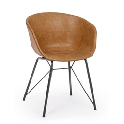 [SAM-B0734317] Sedia vintage Warhol in cuoio - Samnite