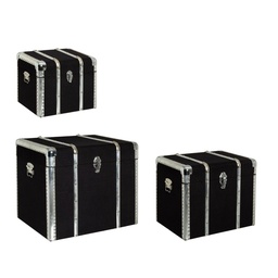 [SAM-B0720374] Set 3 bauli nero in legno stile atmosphere - Samnite