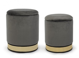 [SAM-B0720694] Set2 Pouf Contenitore Milena Grigio Sc - Samnite