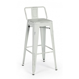 [SAM-B0732046] Sgabello alto bar in acciaio NEW JERSEY  bianco antico 94h cm - Samnite