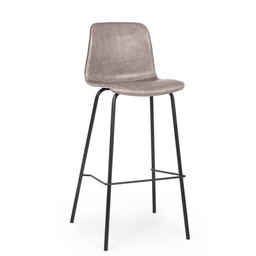 [SAM-B0734360] Sgabello bar vintage ecopelle beige Kyra cm 39 x 44 x 103,5 - Samnite