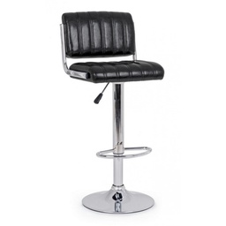[SAM-B0733294] Sgabello da bar in similpelle Nero BARCLAY 46x51,5x h88,5-109,5 cm - Samnite