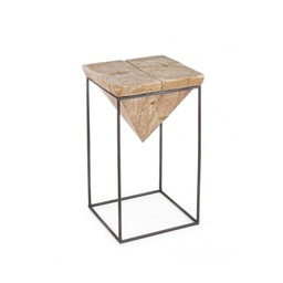 [SAM-B0740291] Sgabello in acciaio seduta in legno di abete PRISMY 31x31xh.55 cm - Samnite