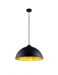 [SAM-TRIO308000132] Sospensione Moderna Romino II Nero Oro Ø50 cm 1xE27 Trio Lighting - Samnite