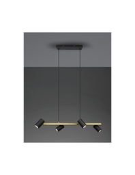 [SAM-TRIO302400480] Sospensione Nera 4 Faretti Spot GU10 Orientabili Marley Trio Lighting - Samnite