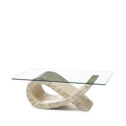 [SAM-FS/082/M/T] Tavolino in Vetro Temperato Filo Lucido 120 x 70 - Trasparente - Samnite