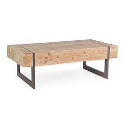 [SAM-B0740297] Tavolino industriale Garrett con piano in legno - Samnite