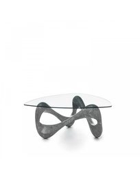 [SAM-FS/011/G/T] Tavolino trasparente-grigio 100 cm x 100 cm H. 42.5 cm - Samnite