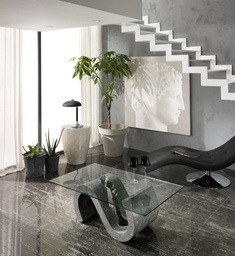 [SAM-FS/081/G/T] Tavolino trasparente-grigio 70 cm x 120 cm H. 36 cm - Samnite